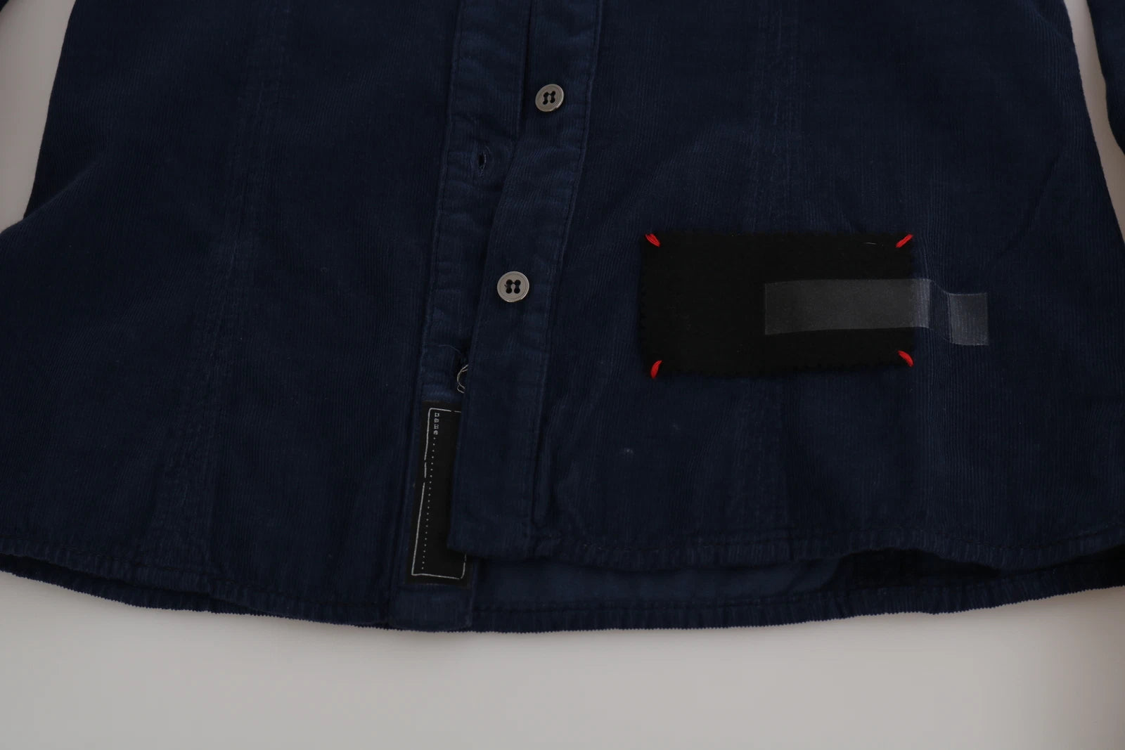Cotton Blue Corduroy Long Sleeves Shirt Top Blouse