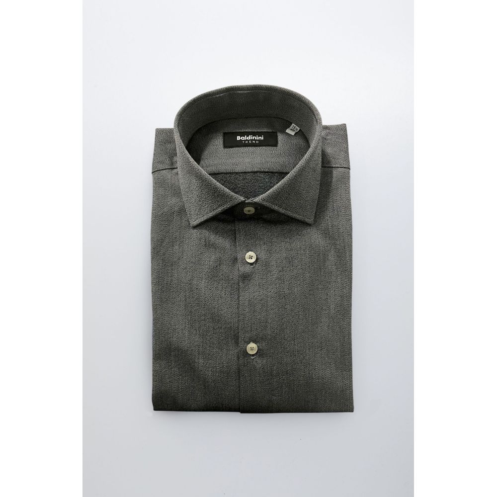 Gray Cotton Men's Shirt