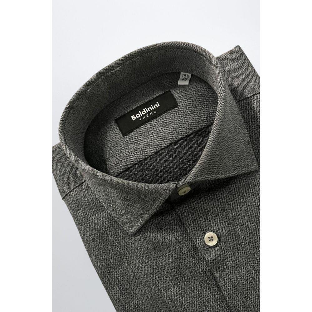 Gray Cotton Men's Shirt