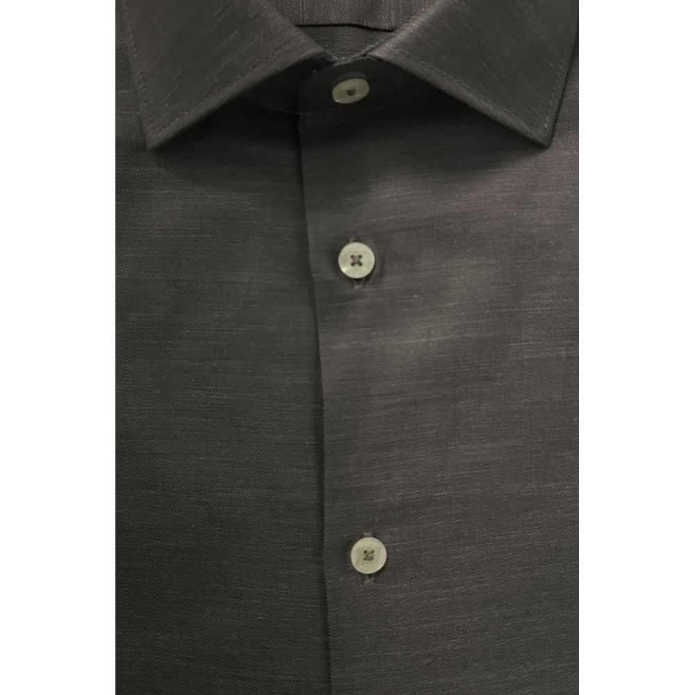 Gray Cotton Men's Shirt