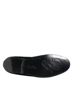 Black Velvet Gold Crown Mens Loafers Shoes