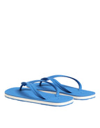 Blau-weißes Logo Strandbekleidung Flats Slipper Schuhe