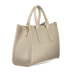 Beige Polyurethane Women's Bag