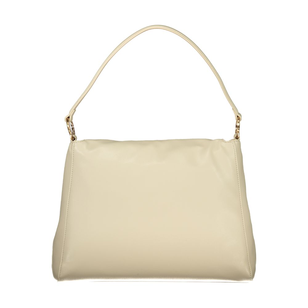 Damenhandtasche aus beigem Polyurethan