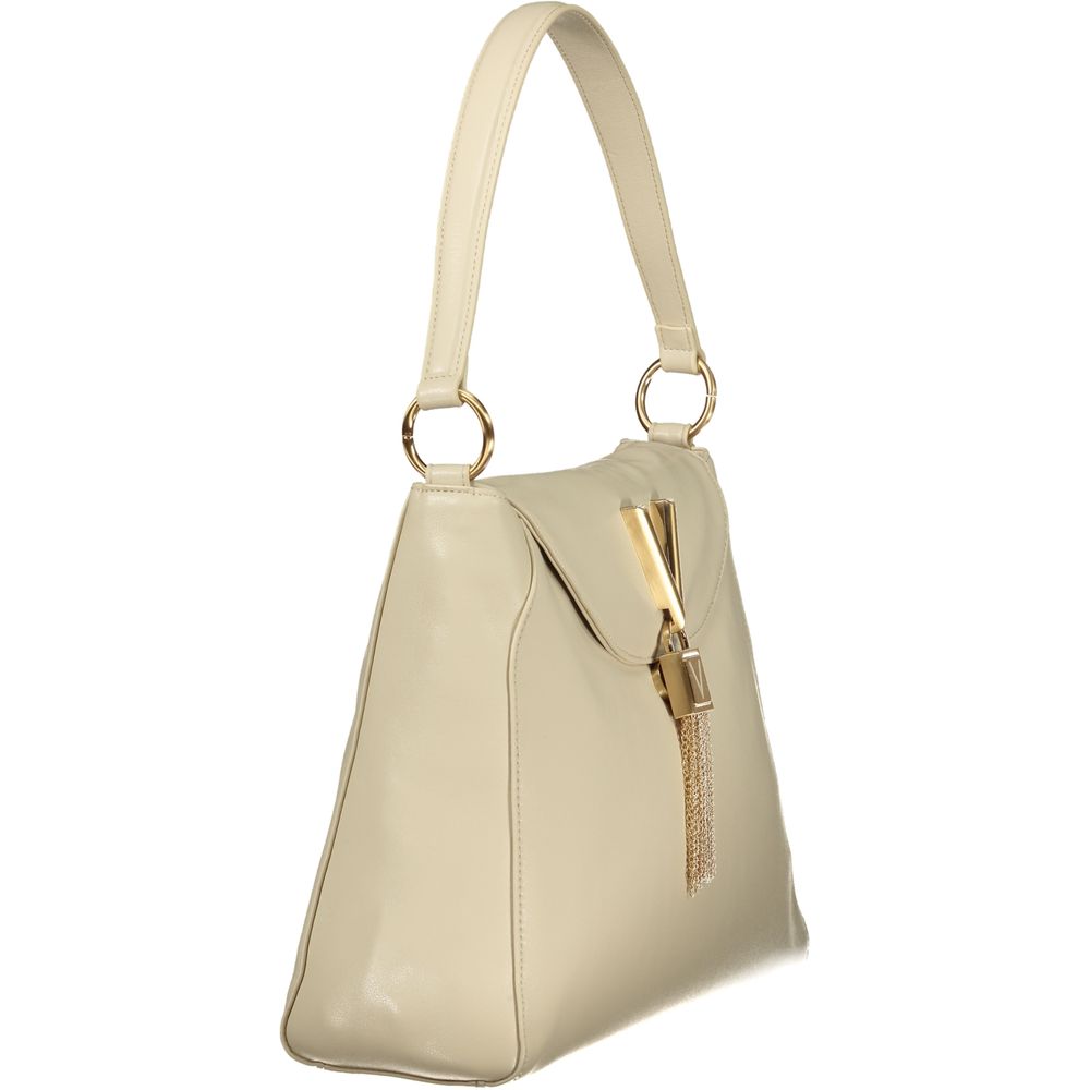 Damenhandtasche aus beigem Polyurethan