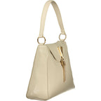 Damenhandtasche aus beigem Polyurethan