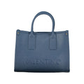 Blue Polyurethane Women's Bag