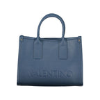 Blue Polyurethane Women's Bag