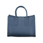 Blue Polyurethane Women's Bag