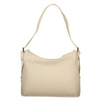 Beige Polyurethane Womens Bag