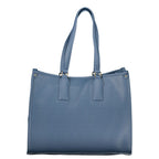 Blue Polyurethane Women's Bag
