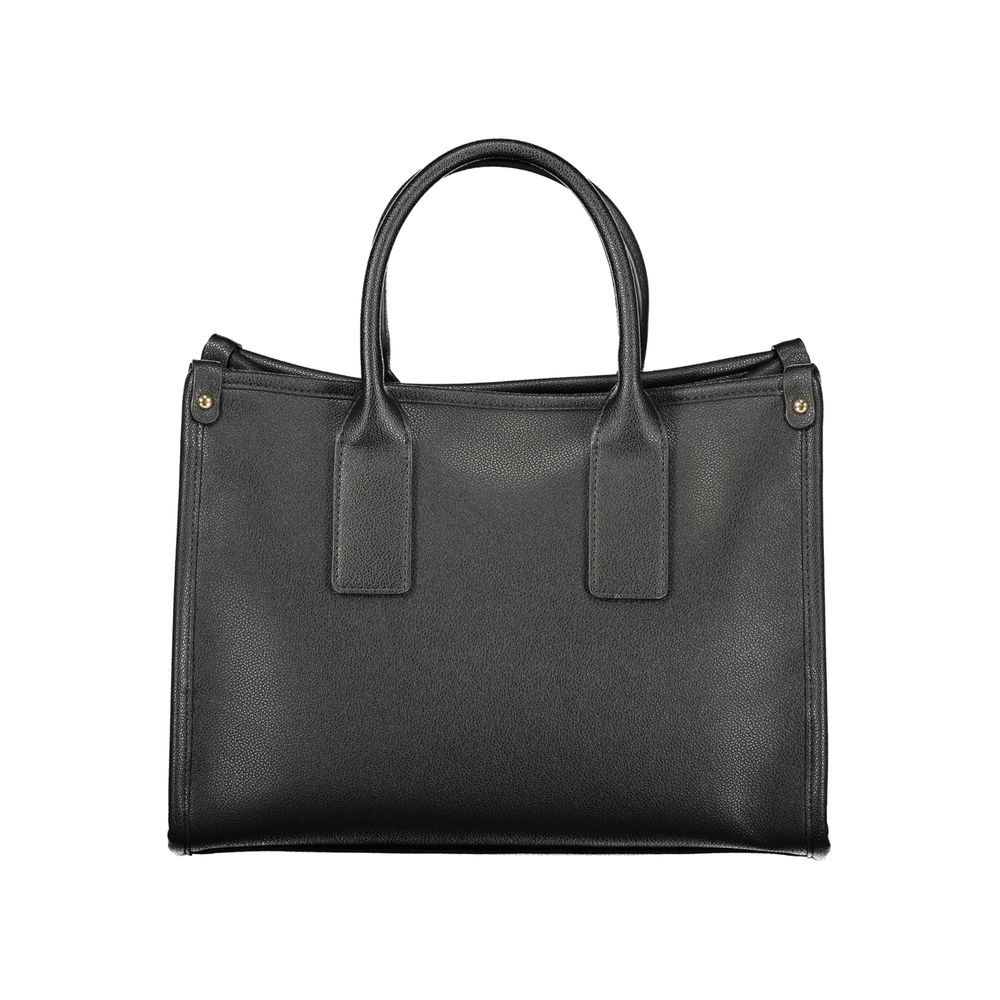 Schwarze Damenhandtasche aus Polyurethan