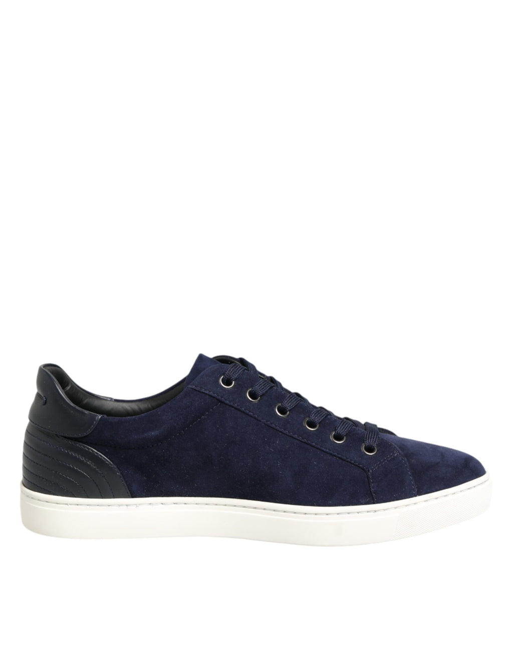 Blaue Leder-Wildleder-Low-Top-Sneakers
