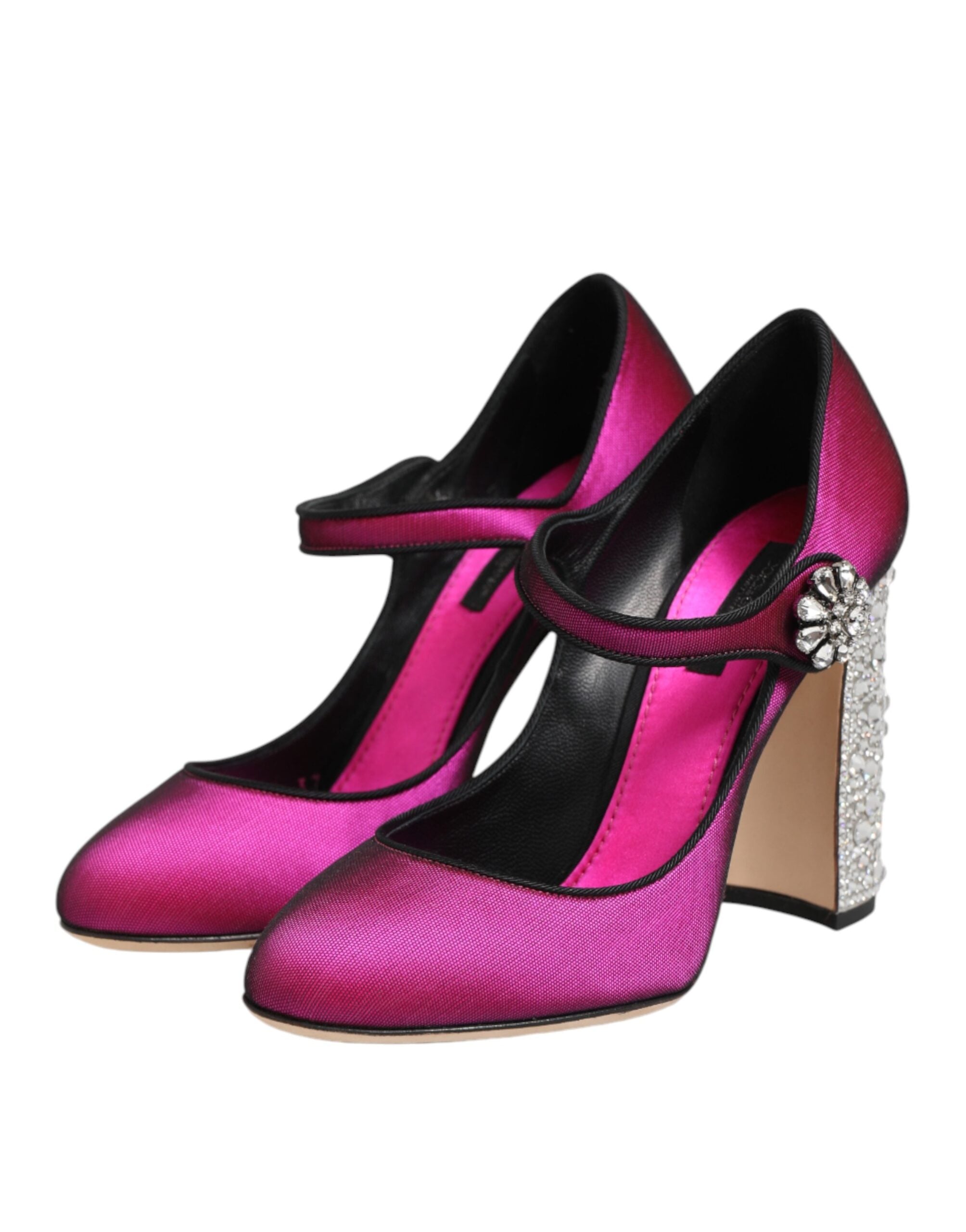 Pink Rhinestone Mary Janes Heels Pumps Shoes