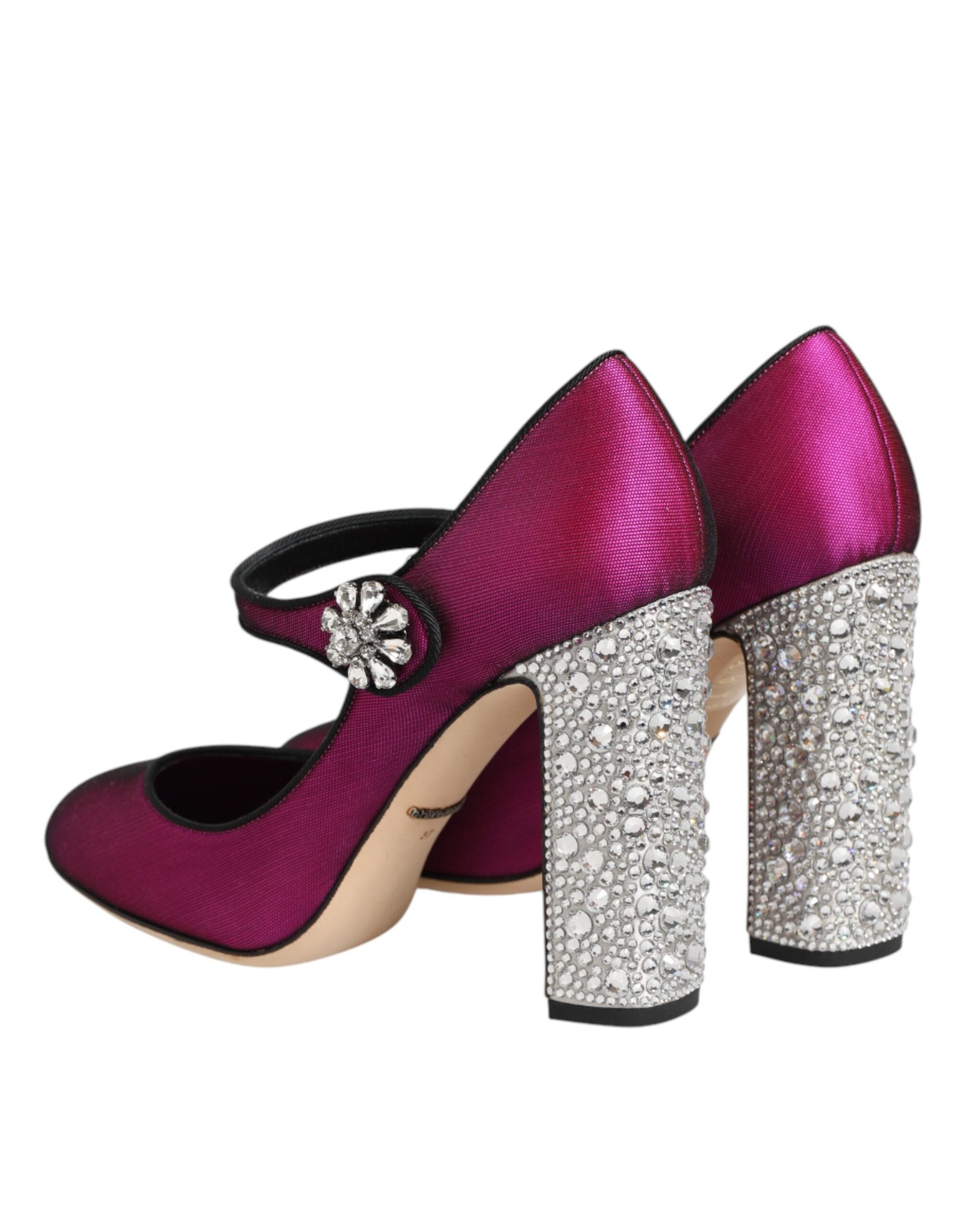 Pink Rhinestone Mary Janes Heels Pumps Shoes