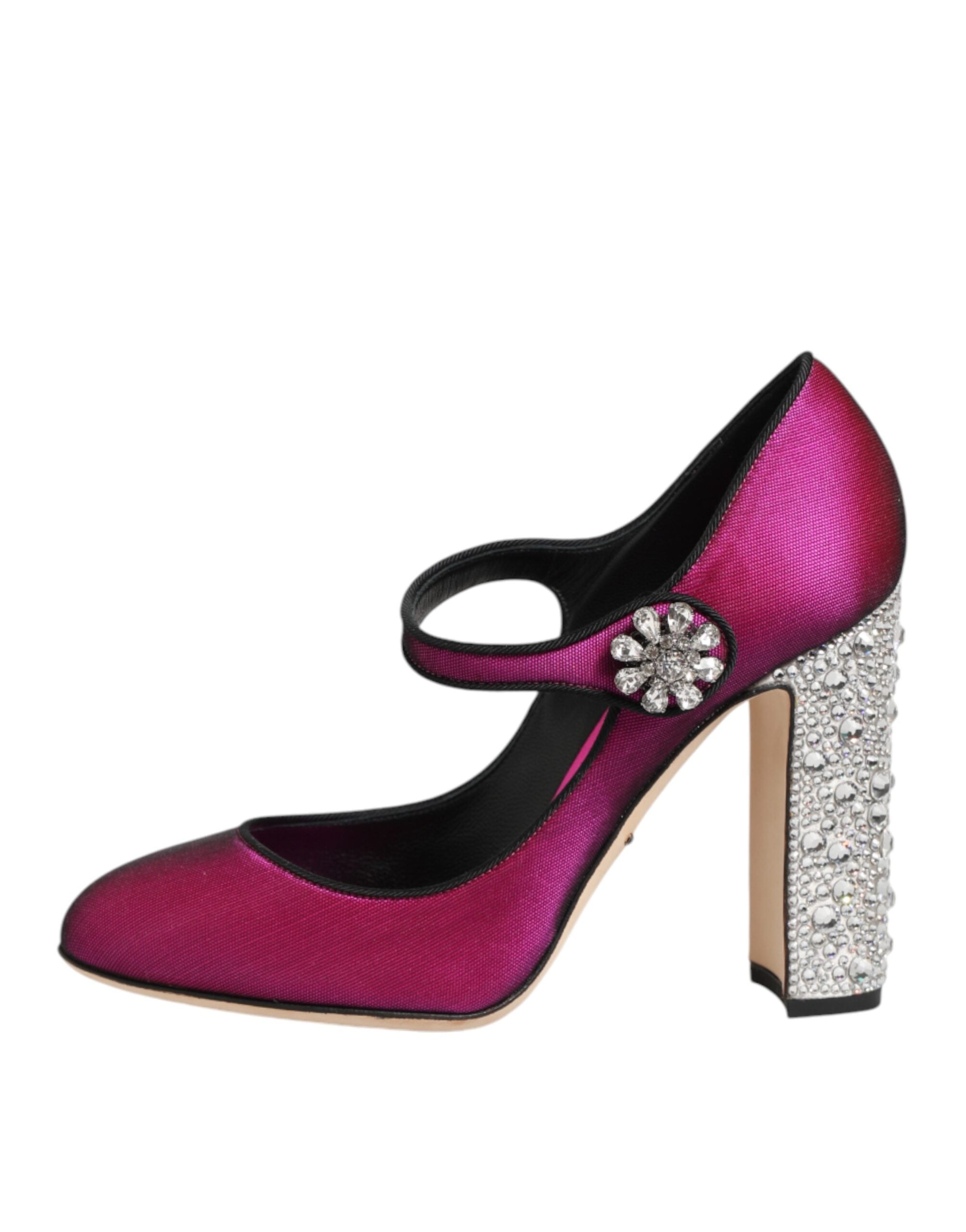 Pink Rhinestone Mary Janes Heels Pumps Shoes