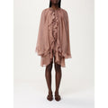 Beige Silk Cocktail Dress