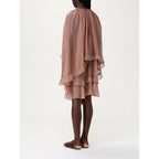 Beige Silk Cocktail Dress