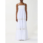 Weißes lässiges Baumwollkleid