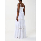 Weißes lässiges Baumwollkleid
