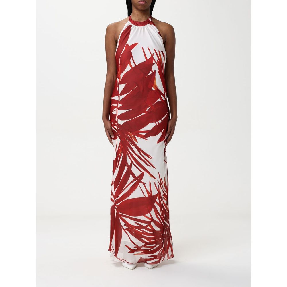 Red Silk Casual Dress