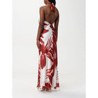 Red Silk Casual Dress