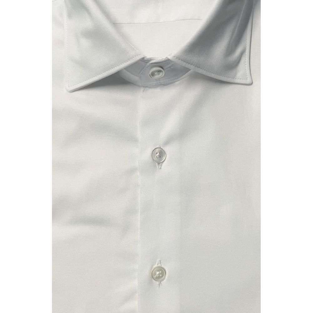 Camicia da uomo in cotone bianco