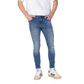Blaue schmale Jeans aus Baumwolle