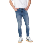 Blaue schmale Jeans aus Baumwolle