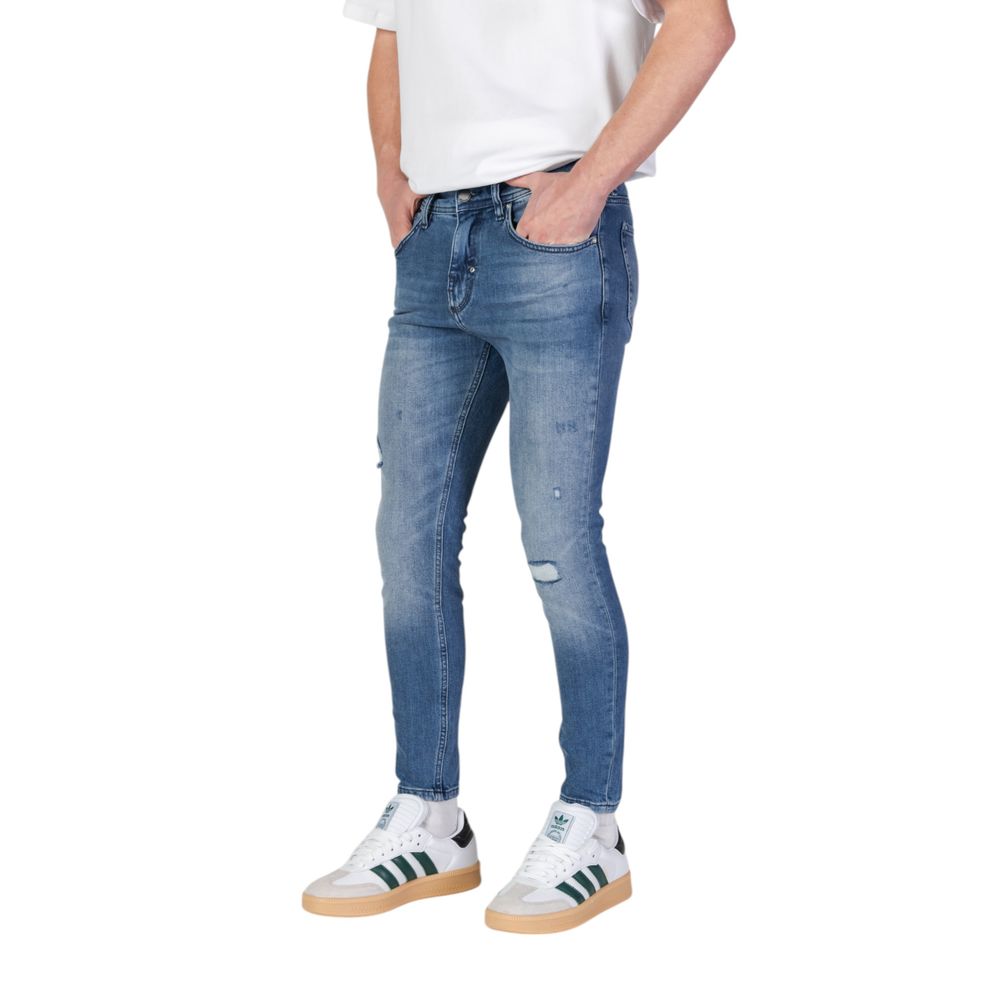 Blaue schmale Jeans aus Baumwolle