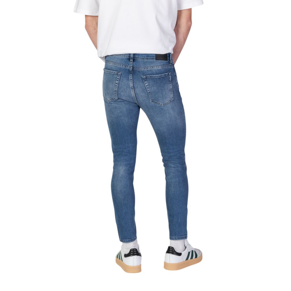 Blaue schmale Jeans aus Baumwolle