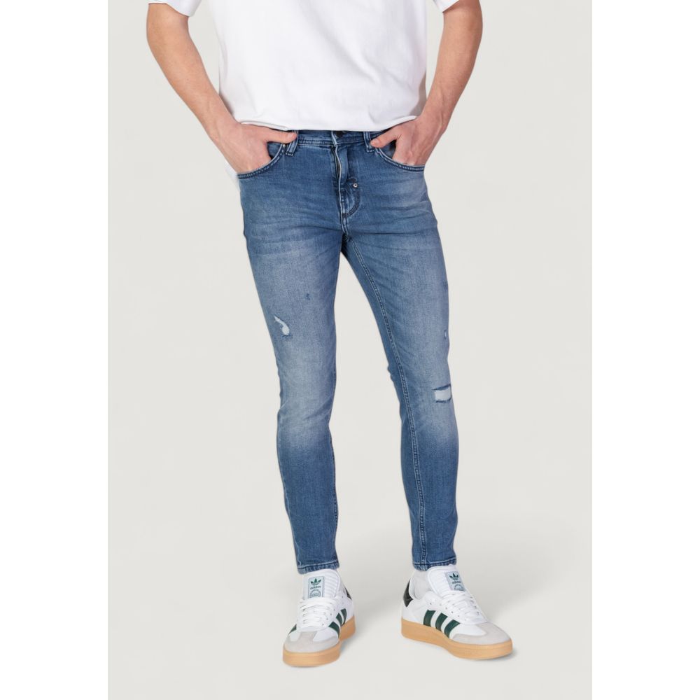 Blaue schmale Jeans aus Baumwolle
