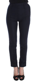 Blaue Freizeithose aus Schurwolle im Slim Fit