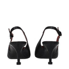 Schwarze Leder-Plateaupumps