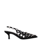 Schwarze Stiletto-Sandalen aus Leder