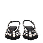 Schwarze Stiletto-Sandalen aus Leder