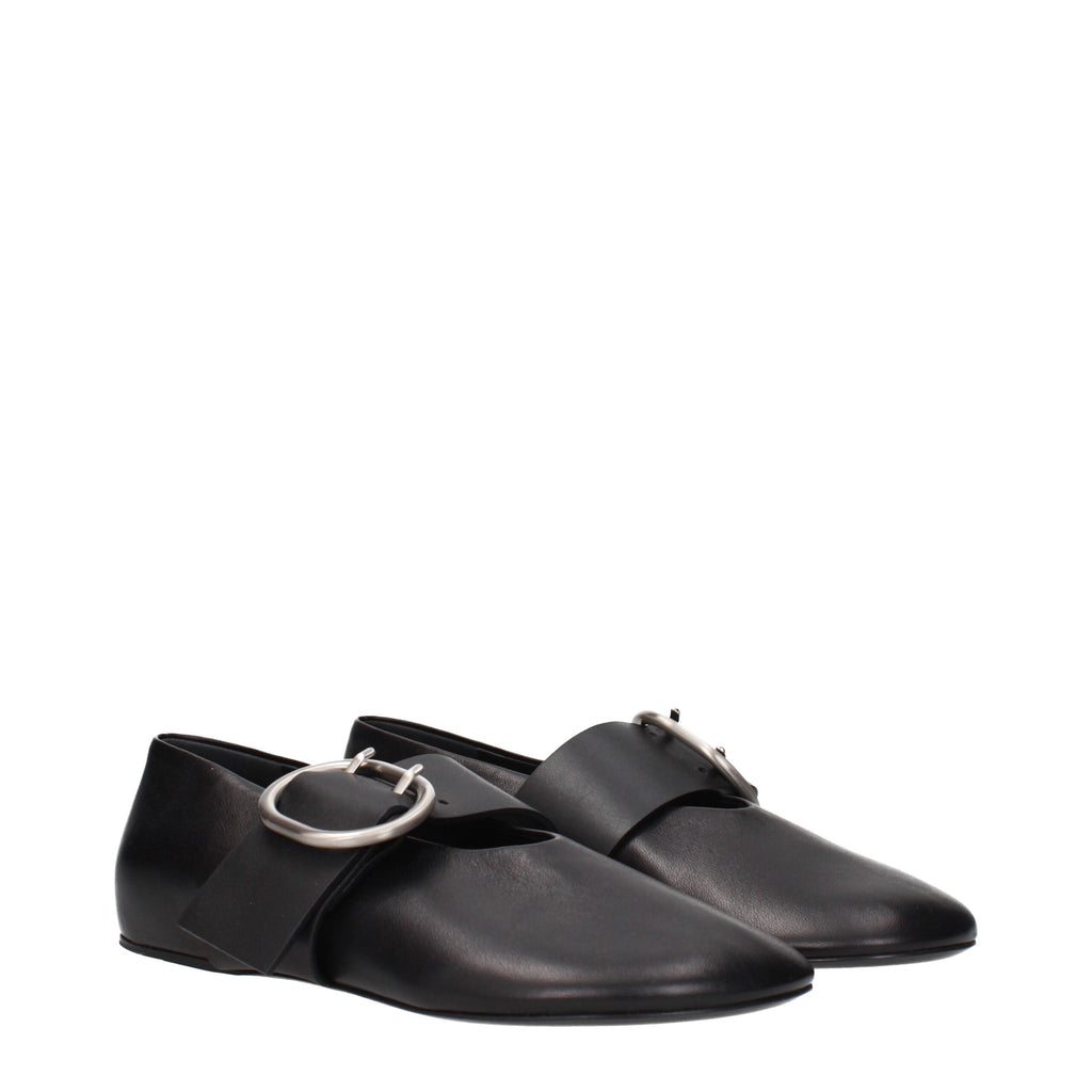 Schwarze Ballerinas aus Leder