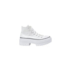 White Fabric Chunky Sneakers