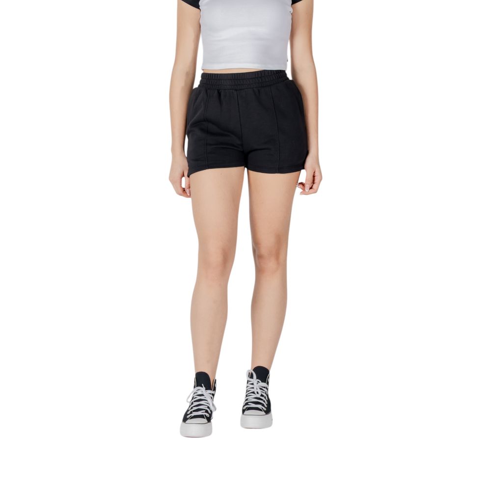 Black Cotton Bermuda Shorts