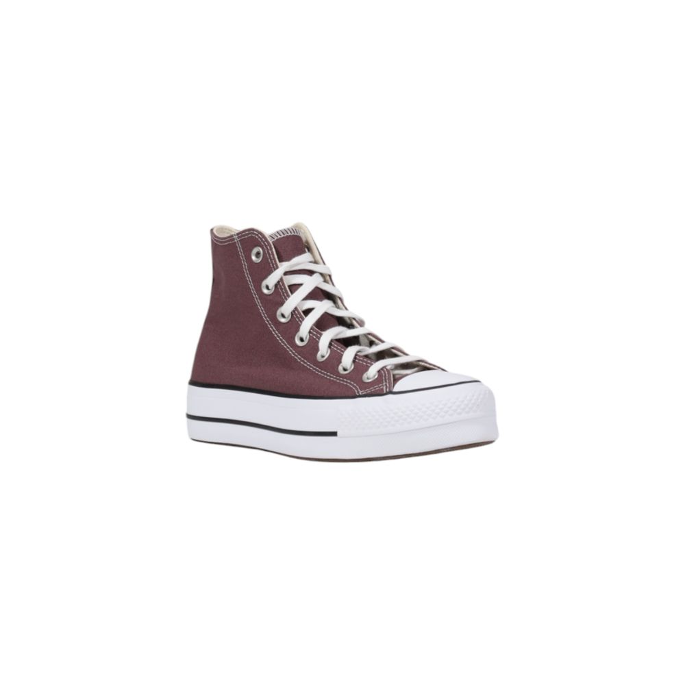 Violette Plateau-Sneaker aus Stoff