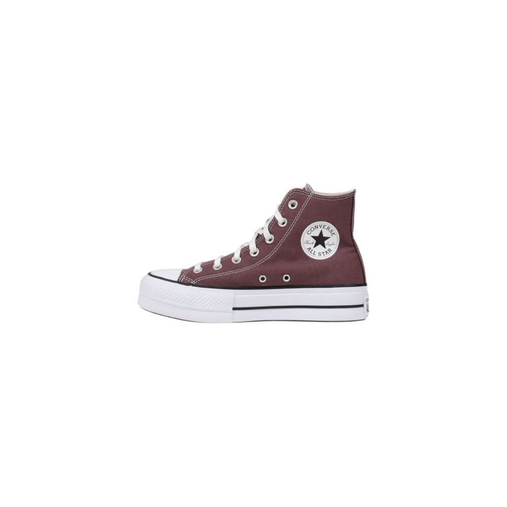 Violette Plateau-Sneaker aus Stoff