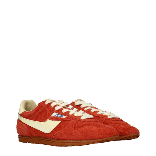 Orangefarbene Leder-Sneaker