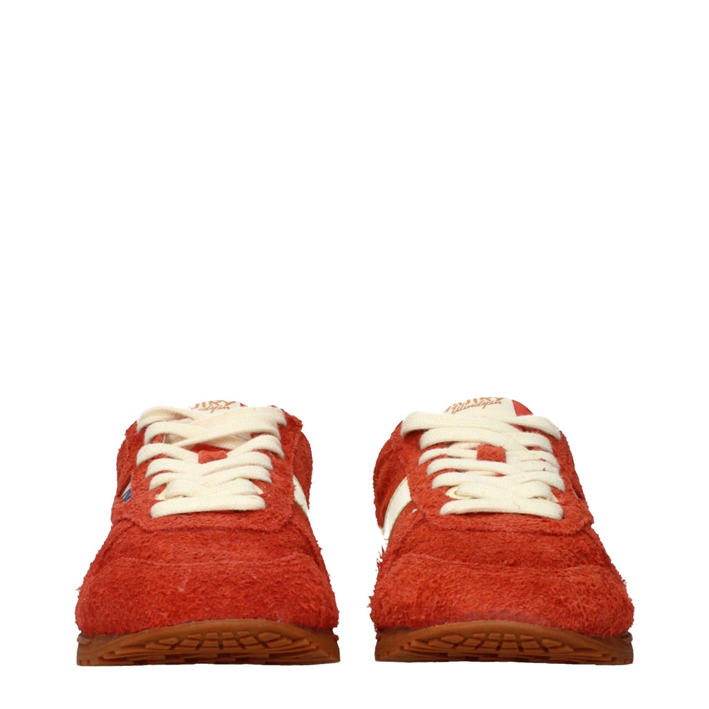 Orange Leather Sneakers