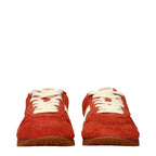 Orange Leather Sneakers