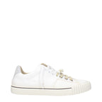 Weiße Leder-Low-Top-Sneaker