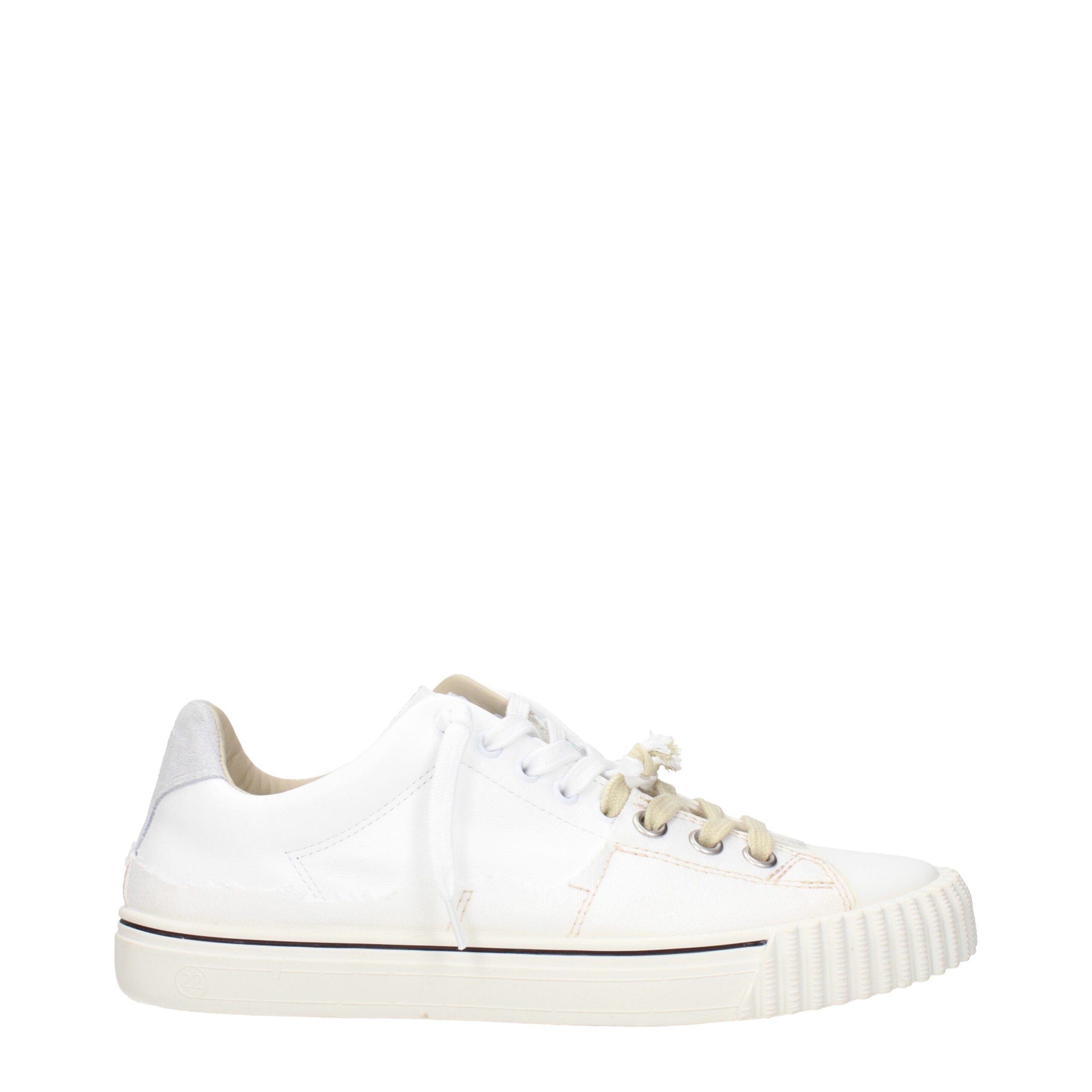 Weiße Leder-Low-Top-Sneaker