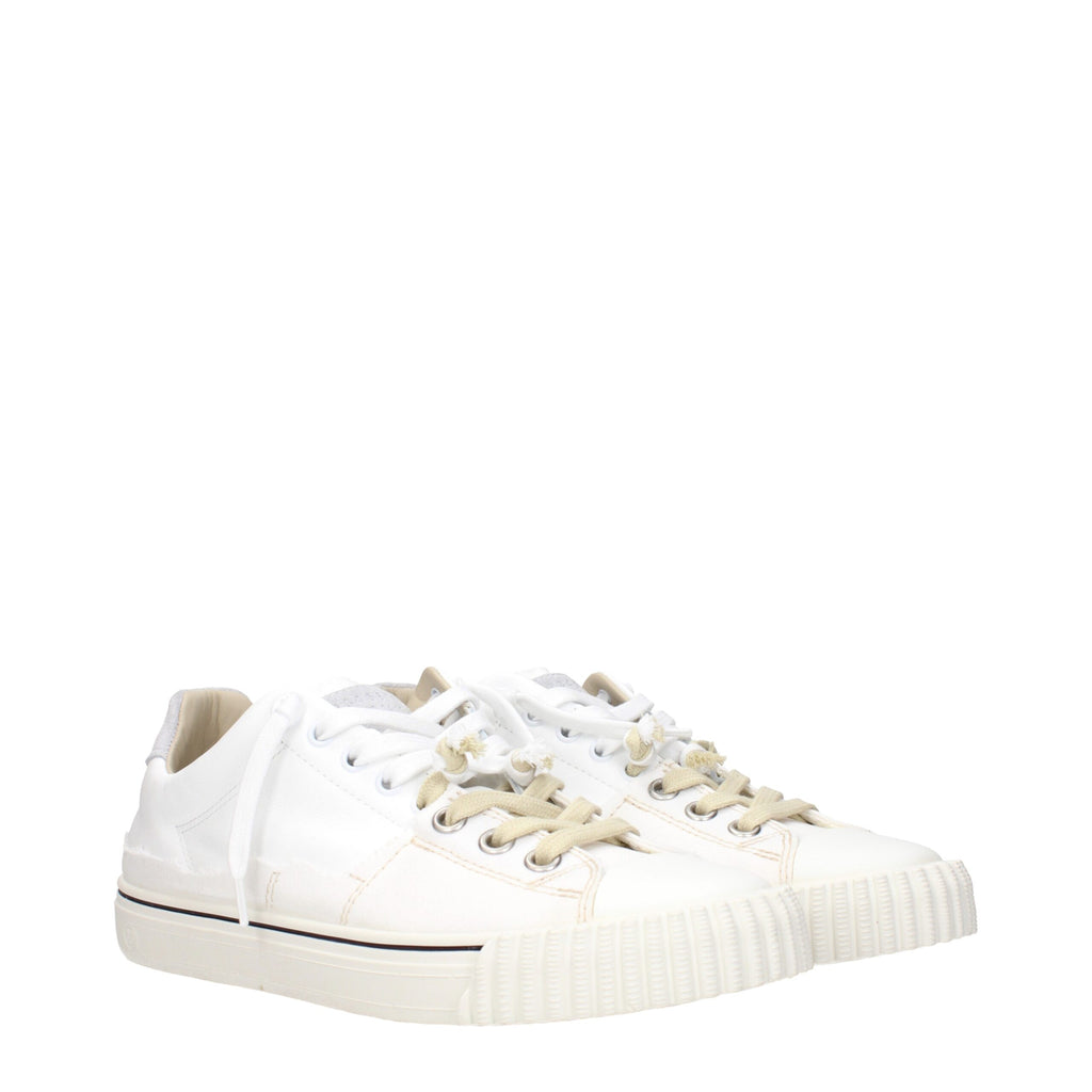 Weiße Leder-Low-Top-Sneaker