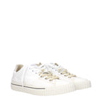Weiße Leder-Low-Top-Sneaker
