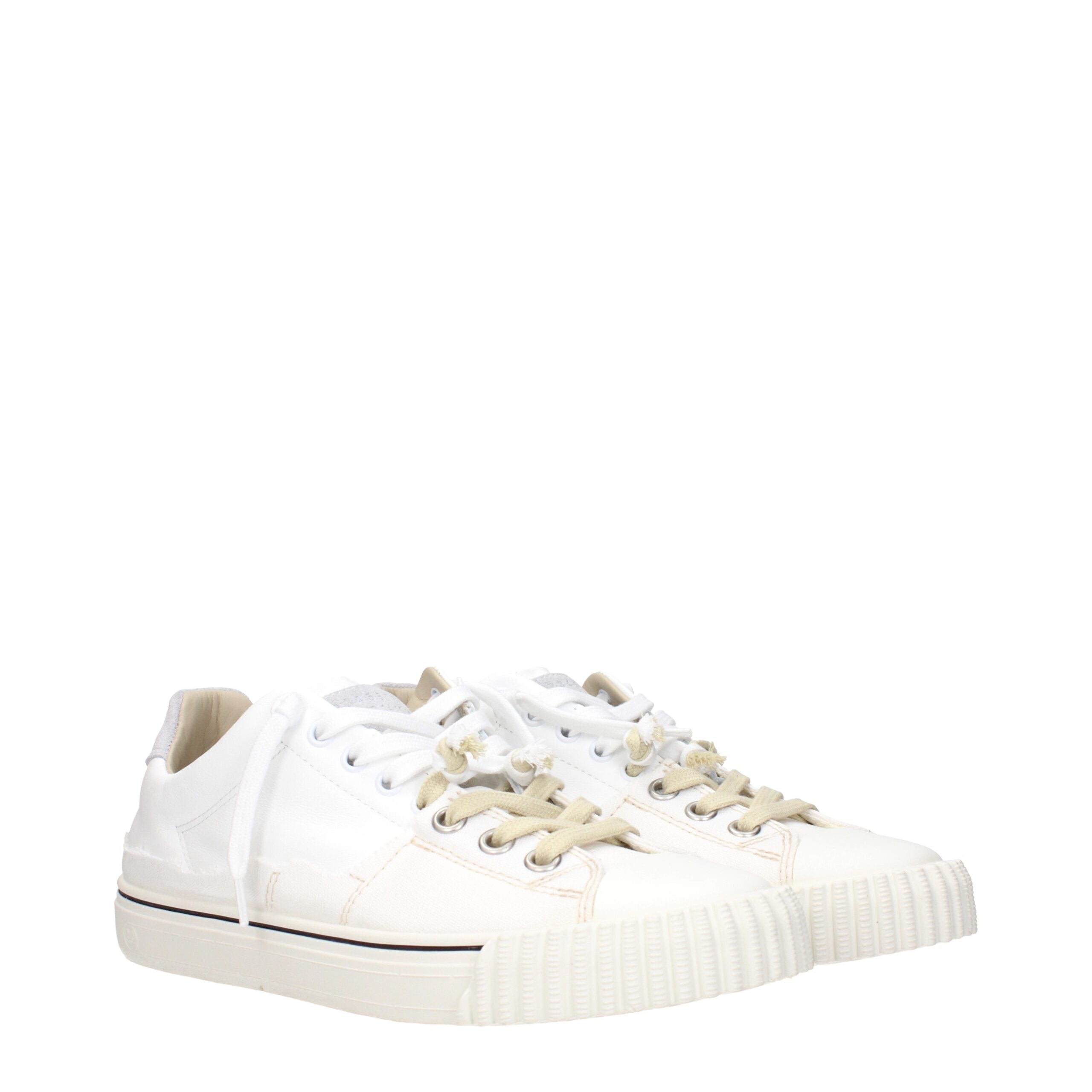 Weiße Leder-Low-Top-Sneaker