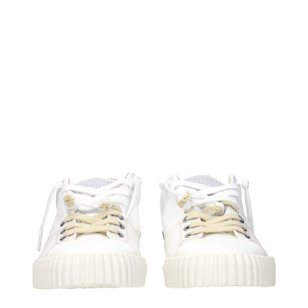 Weiße Leder-Low-Top-Sneaker